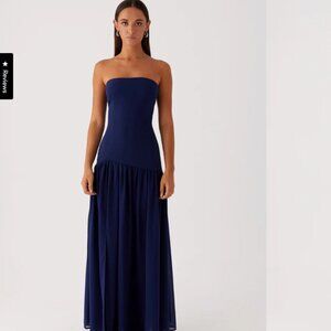Peppermayo Exclusive - Eden Strapless Maxi Dress - Navy